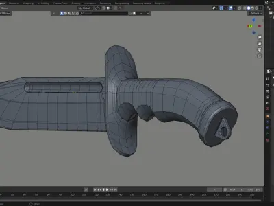 Military Knife 3D Low-poly 3D model
