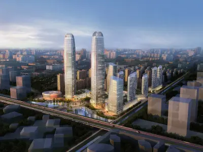 3Dmax fashion city commercial square building 115 3D model