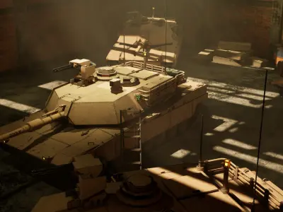 Tank M1A2  Low-poly 3D model