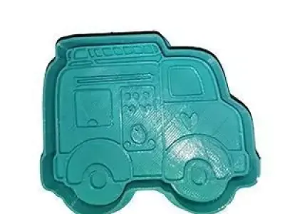 Fire truck cookie cutter 3D model