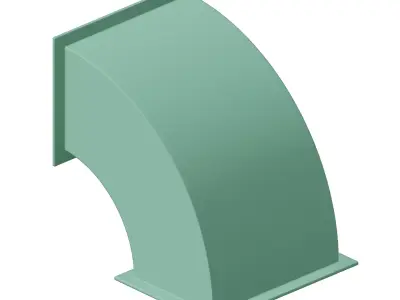 Plastic Rectangular Elbow Duct Toy 3D model