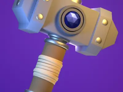 Low poly Hammer Game assets Free low-poly 3D model