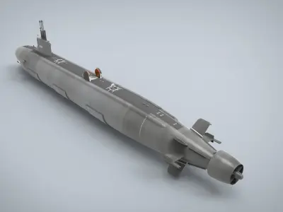 Submarine Nuclear Low-poly 3D model