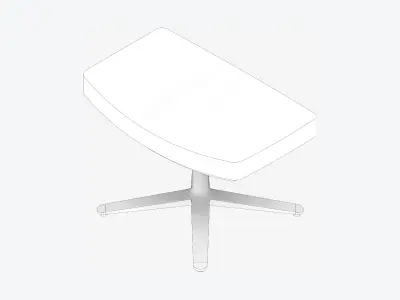 Furniture - Seating - Contemporary - Cordia Lounge - Footstool Low-poly 3D model