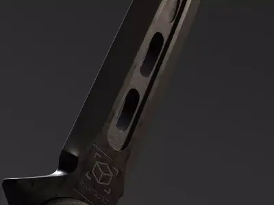 Knife with a long grip 3D model