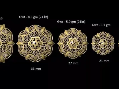 vr-pnd2097 gold - plated ornaments 3D print model