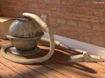 Spherical Retro Vacuum with Flexible Hose Used 3D model