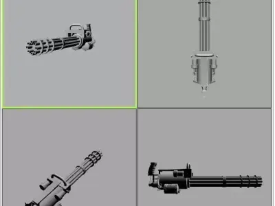 mini gun for my game Low-poly 3D model