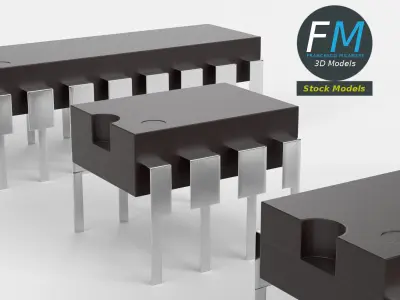 Integrated circuits chips 3D model