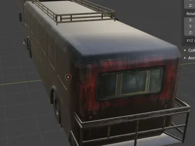 bus big Low-poly 3D model