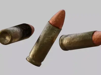 Realistic damaged Bullet 3D model