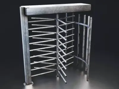 Industrial Turnstile Gate 3D Model Low-poly 3D model