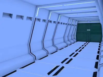 sci fi corridor 3D model 166