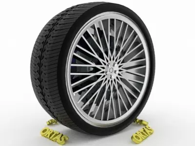 ORTAS CAR WHEEL RIM 84 GAME READY WHEEL RIM TIRE 3D model