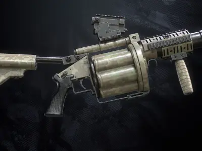 M32 Grenade Launcher Low-poly 3D model purchase