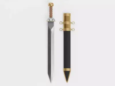 Gladius with Sheath - Roman Armor Equipment 3D model
