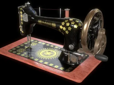 Sewing Machine Low-poly 3D model