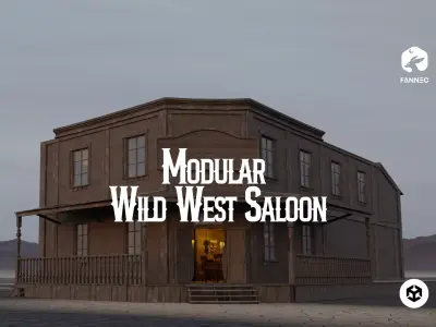 Modular - Wild West Saloon - Unity Low-poly 3D model