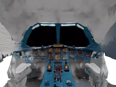 Retro Spaceship Cockpit Panel 3D model
