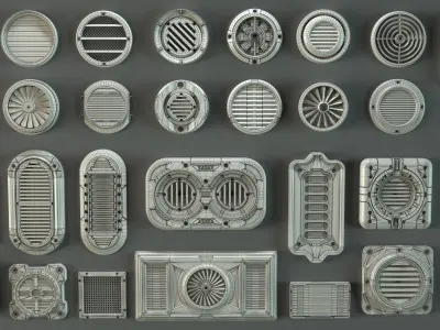 Industrial Kitbash-1 - 30 pieces 3D model
