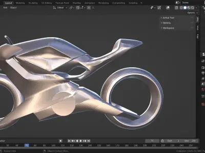 motorcycle basic volume Free 3D model