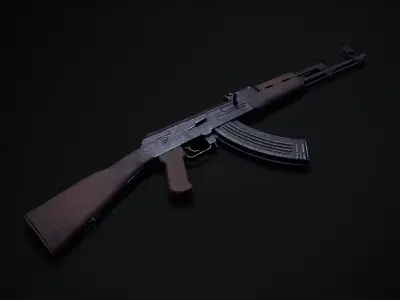 AK-47 Low-poly 3D model 5