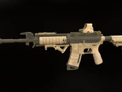 Assault rifle M4 Low-poly 3D model