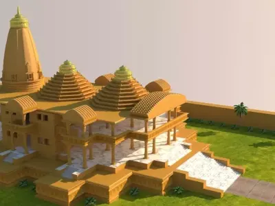 Low poly model of a Temple   Low-poly 3D model