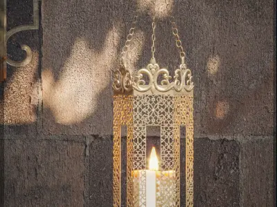 azure wall antique light 02 3D model