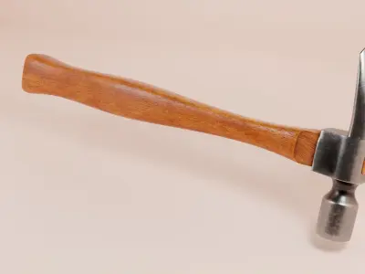  Hammer Tool Metal  wooden handle  Claw Irwin forged metal    Low-poly 3D model