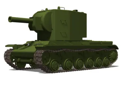 Soviet heavy tank KV-2 3D model