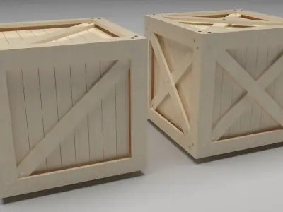 Wooden Crates 3D model buy
