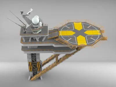 sci fi landing platform 2 3D model