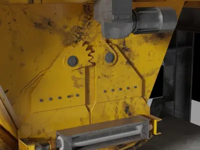 Rusty Concrete Casting Machine Factory  Flying Hopper Low-poly 3D model