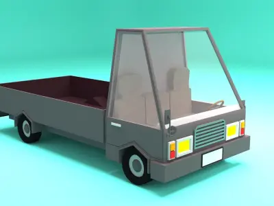 Low Poly Cartoon Truck 01 Low-poly 3D model