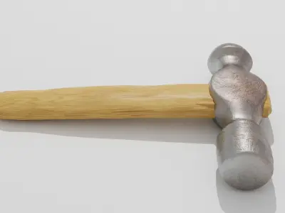 Hammer with wooden handle 3D model