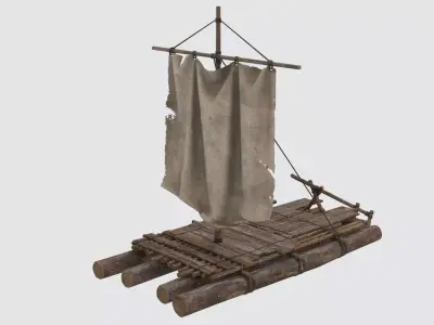 Survival Raft Ver 06 Low-poly 3D model