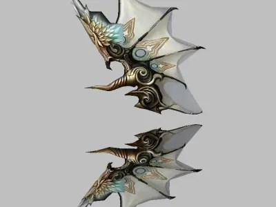 White Wing Low-poly 3D model