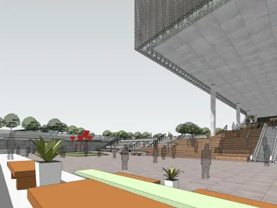 SU model of modern comprehensive commercial office building 3D model