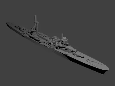 Italian Duca dAosta Class Cruiser Warship 3D print model