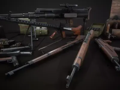 WW2 Hungarian gun collection 3D Model Pack