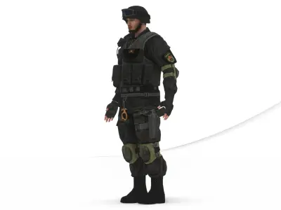 Modern Military Soldier 3D Model Game Ready Army Character Low-poly 3D model