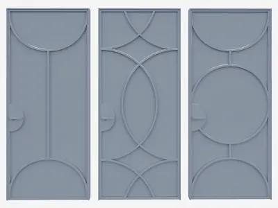 Interior Door Metal Set 01 3D model