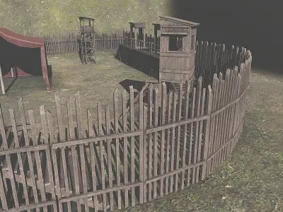 Ancient Military Camp Assets Low-poly 3D model