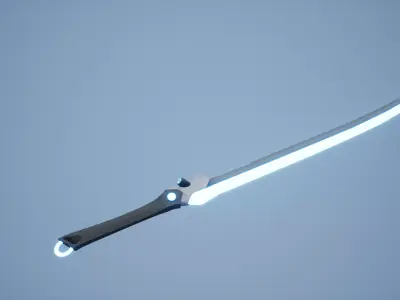 Customize cyber sword katana Low-poly 3D model