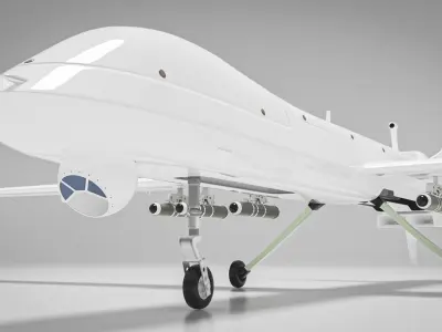 Fighter Air Drone Qods Low and High Poly Low-poly 3D model