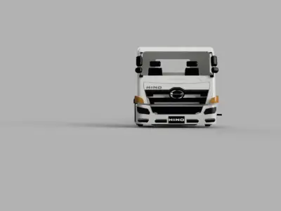 Hino 500 GH cabin and chassis Low-poly 3D model