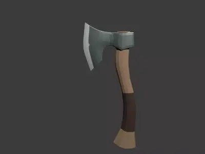 Low poly one hand Axe Low-poly 3D model