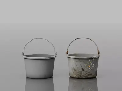 Bucket Set New And Worn Free Free low-poly 3D model
