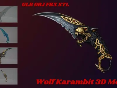 Wolf Karambit - High Poly 3D model
